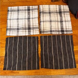 Plaid and Striped Cushion Covers Set